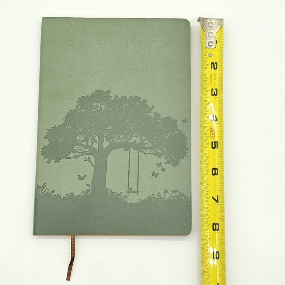 Tree of Life Faux Leather Journal Bamboo Pen Inspirational Bookmark Set Green - Picture 9 of 12